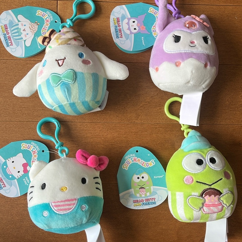 NWT Hello Kitty Sanrio Squishmallow Keychains
